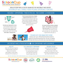 SckoonCup BEGINNER's CHOICE Menstrual Cup, Made in USA FDA Approved, Organic Cotton Pouch- Zen - SckoonCup