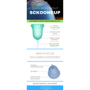 SckoonCup BEGINNER's CHOICE Menstrual Cup,  Made in USA FDA Approved, Organic Pouch- Meditation - SckoonCup
