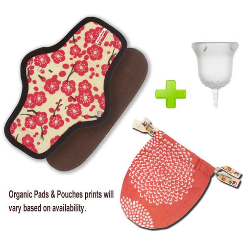 SCKOONCUP - MENSTRUAL CUP AND SCKOON ORGANIC COTTON PAD SET - CLARITY - SckoonCup