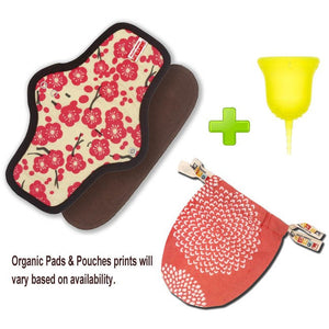 SCKOONCUP - MENSTRUAL CUP AND SCKOON ORGANIC COTTON PAD SET - SUNRISE - SckoonCup
