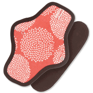 Organic Cotton Cloth Menstrual Pad No Leak Snap-on Type: Fireworks Coral - SckoonCup