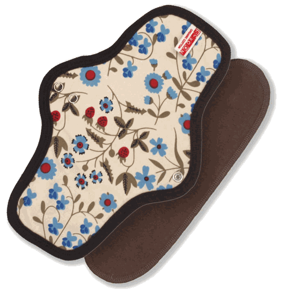 Organic Cotton Cloth Menstrual Pad No Leak Snap-on Type: Gardenia - SckoonCup